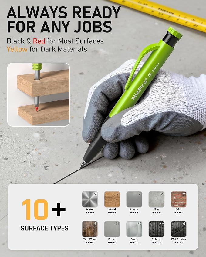 Nicpro 5 Pack Carpenter Pencils - Image 2