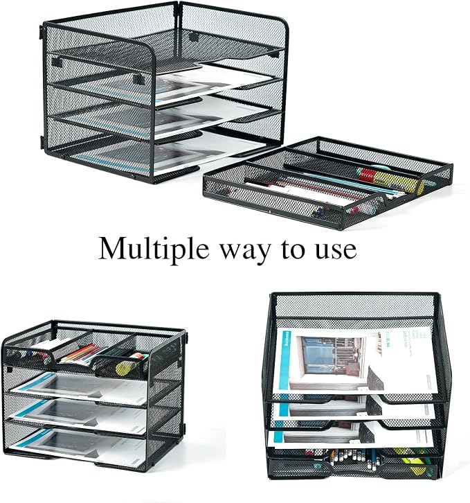 SETTFRFE 4-Tier Metal Desk Organizer-Paper Letter Tray - Image 2
