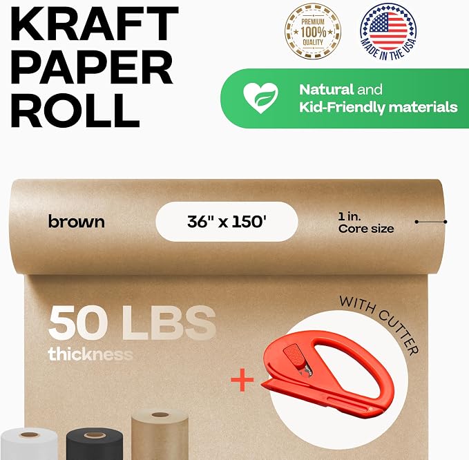 Brown Kraft Paper Roll 36" x 1800" - Image 2