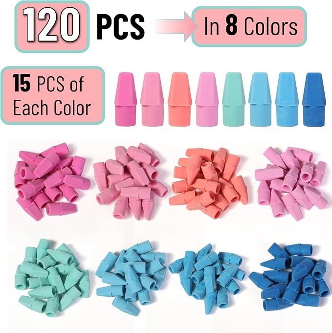 Mr. Pen- Pencil Erasers Toppers, 120 Pack, Latex Free, No Smudge | Mr Pen - Image 2