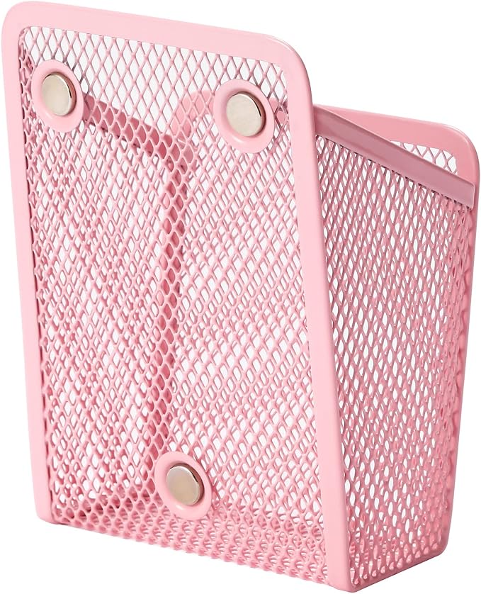 Magnetic Pencil Holder, Mesh Stainless Steel Pen Basket, Metal Writing Utensil - Image 4