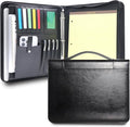 Faux Leather Portfolio with Handle – 3-Ring Padfolio Organizer by FORTAVEM