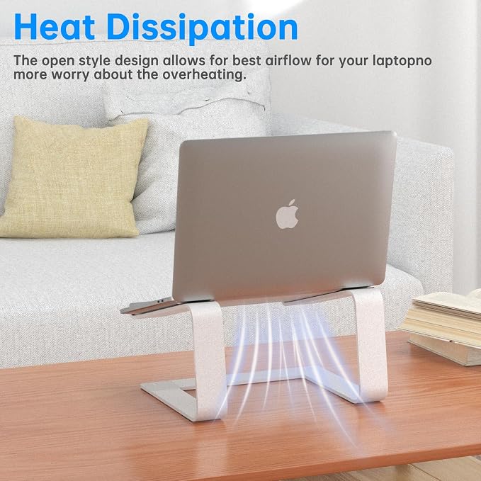 GleYo Laptop Stand for Desk Portable Computer Riser Metal Notebook Holder - Image 4