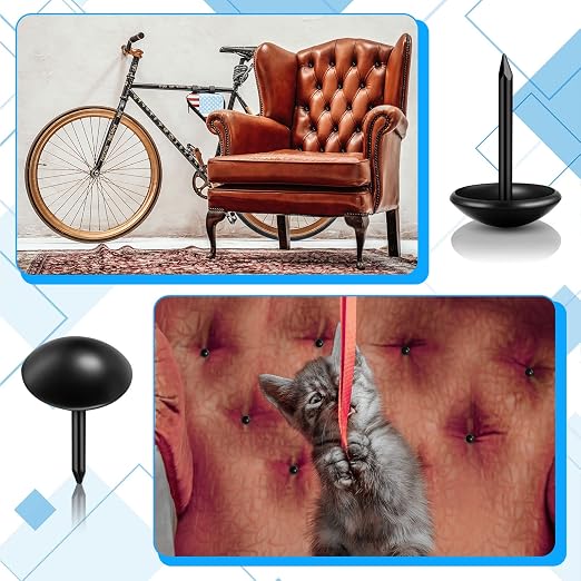 Outus 200 Pcs Black Upholstery Tacks 7/16 Inch Decorative Furniture Tacks Thumb - Image 5
