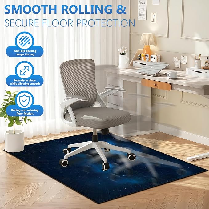 Office Chair Mat for Hardwood Floor&Tile Floor, Under Desk Rug for Rolling - Image 4