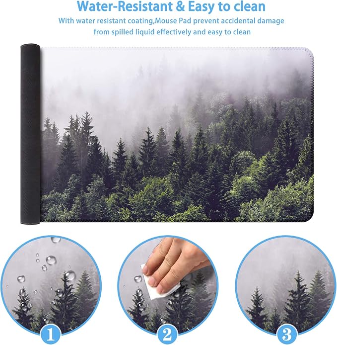 iCasso Extended Gaming Mouse Pad, Large Non-Slip Rubber Base Mousepad - Image 3