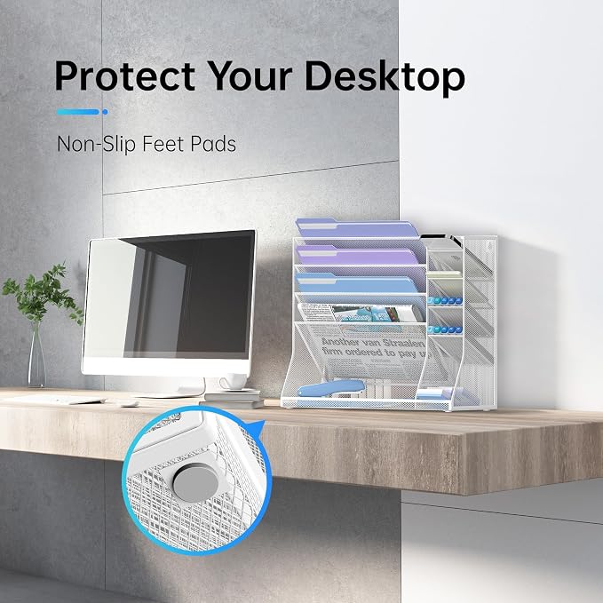 Wall File Organizer, 5-Tier Desk Organizer - Image 4