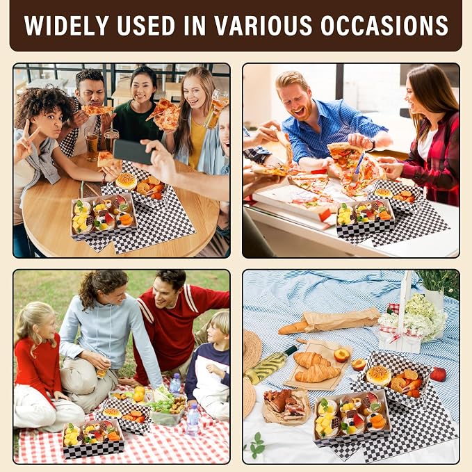 120 Pcs 4Lb Race Car Birthday Party Supplies Checkered Large Paper Food Trays - Image 7