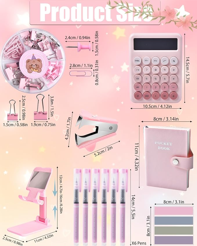 LXEVIHK 21Pcs Pink Desk Organizers and Accessories - Image 7