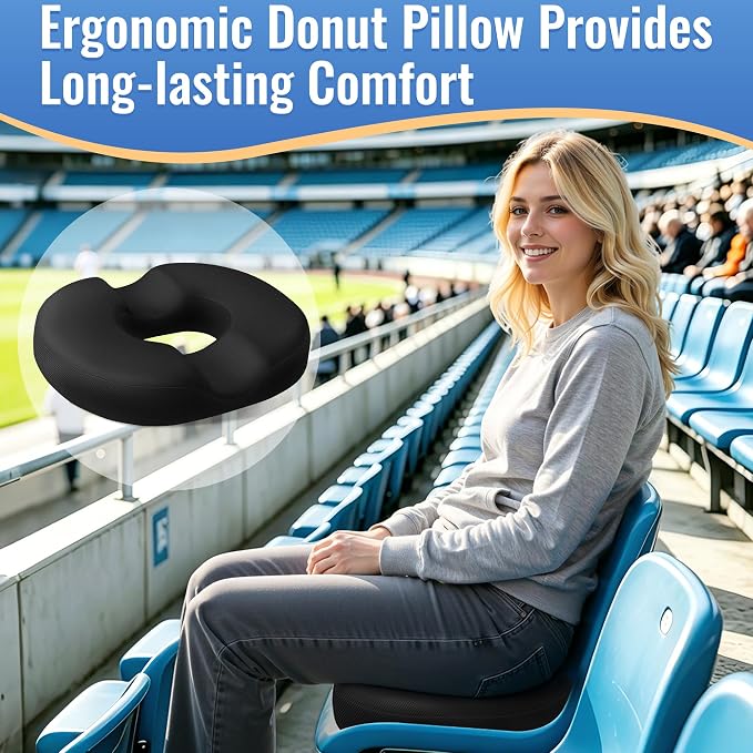 CloudBliss Donut Pillow Stadium Seat Cushion - Image 3
