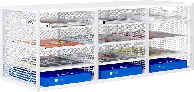 Mail Sorter Adjustable Countertop Mail Holder, Heavy Duty Literature Organizer by PAG-Mass