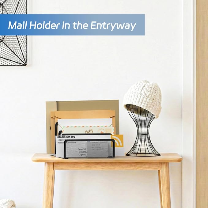 Mail Organizer with 5 Slot, Metal Mail Holder - Image 3