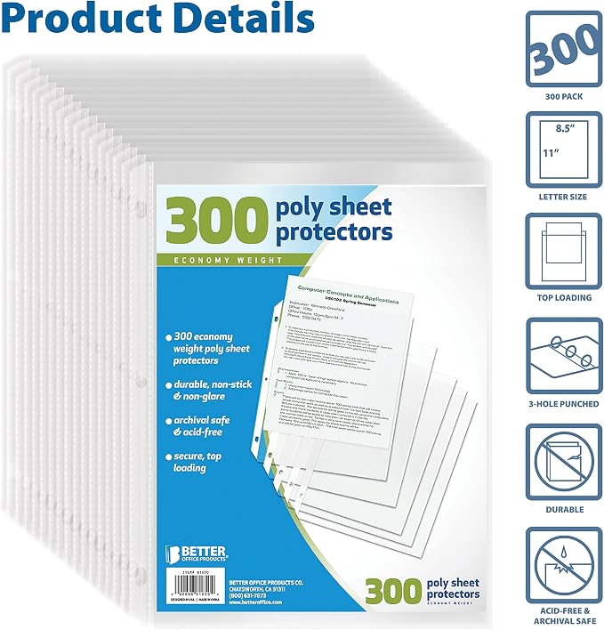 Better Office Products Sheet Protectors - Image 3