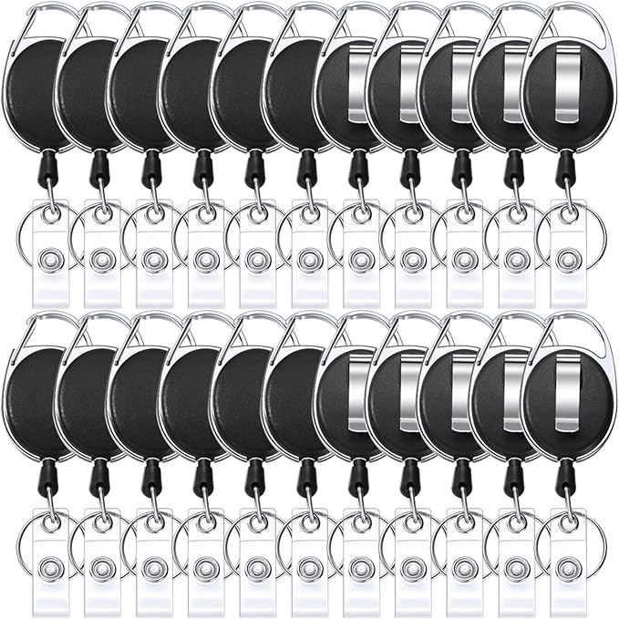 Honoson 20 Pcs Heavy Duty Retractable Badge Reels Batch ID Badge Holder by Honoson