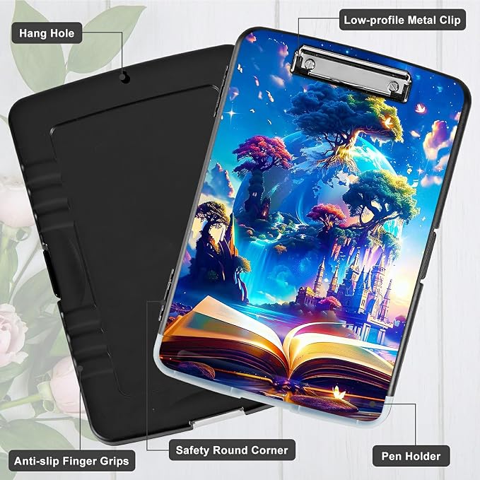 Book Trees A4 Clipboard with Storage Pen Holder, Clipboards Organizer Nursing - Image 5