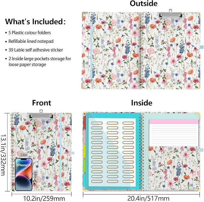 Clipboard Folio with Storage Clipboards Padfolio Notebook - Image 2
