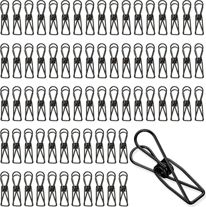 100 Pcs Paper Clips Metal Wire Hollow Out Clothespins Multi Purpose Utility by Sabary