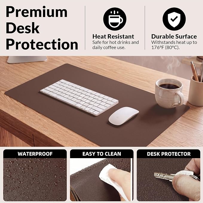 AFIING Cork Desk Mat, 23.6" x 13.7", Desk Pad Protector | Dual-Sided & PU - Image 4