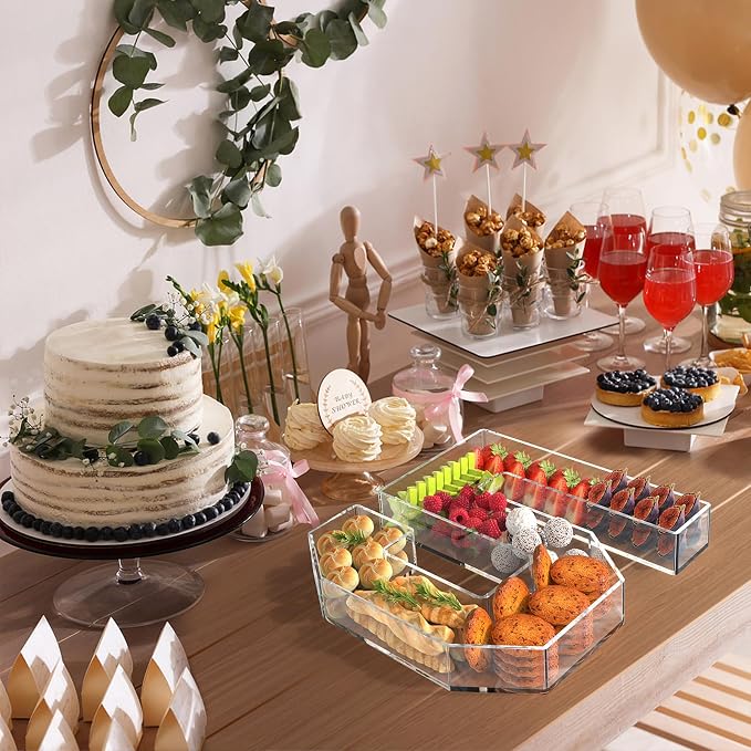 11" Acrylic Number Charcuterie Tray, Fillable Number Charcuterie Box - Image 6