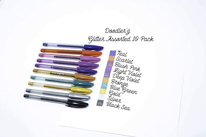 Zebra Pen, doodler’z Gel Stick Pens, 1.0mm Needle-Point Tip, Metallic Gel Ink - Image 5