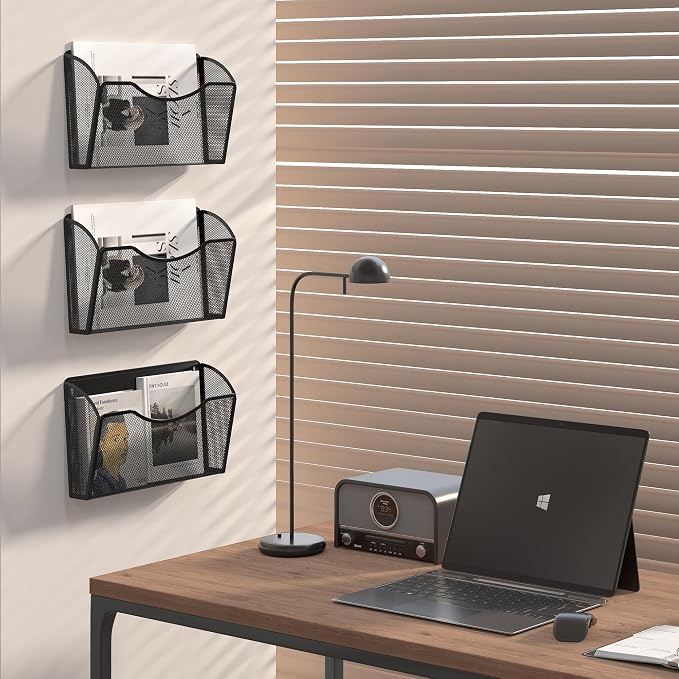 EasyPAG Wall File Organizer 3 Pack, Hanging File Organizer Wall Mount, Metal - Image 6