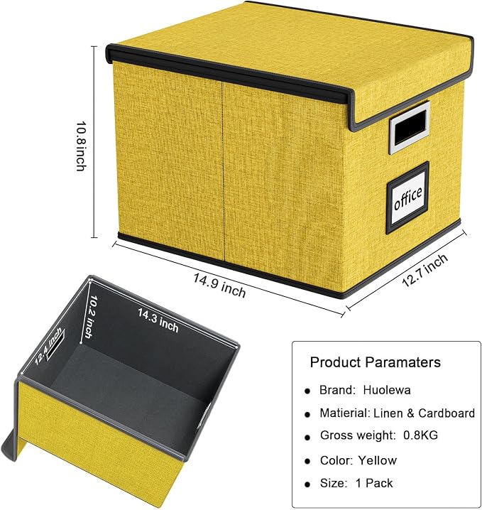 File Organizer Box with Lid, Collapsible File Folder Organizer - Image 6