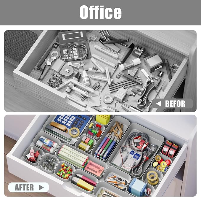 Drawer Organizers Bins 10 PCS for Bathroom Makeup Desk Office | - Image 6