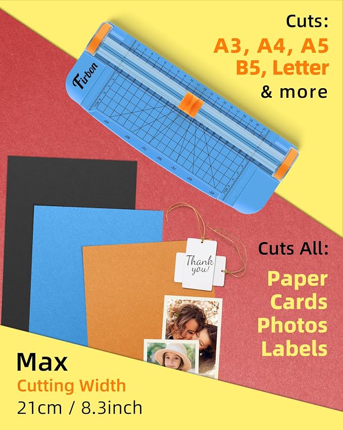 Firbon Blue A5 Paper Cutter, Straight Small Paper Trimmer - Image 3