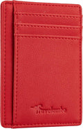 Travelambo Front Pocket Minimalist Leather Slim Wallet RFID Blocking Medium Size by Travelambo