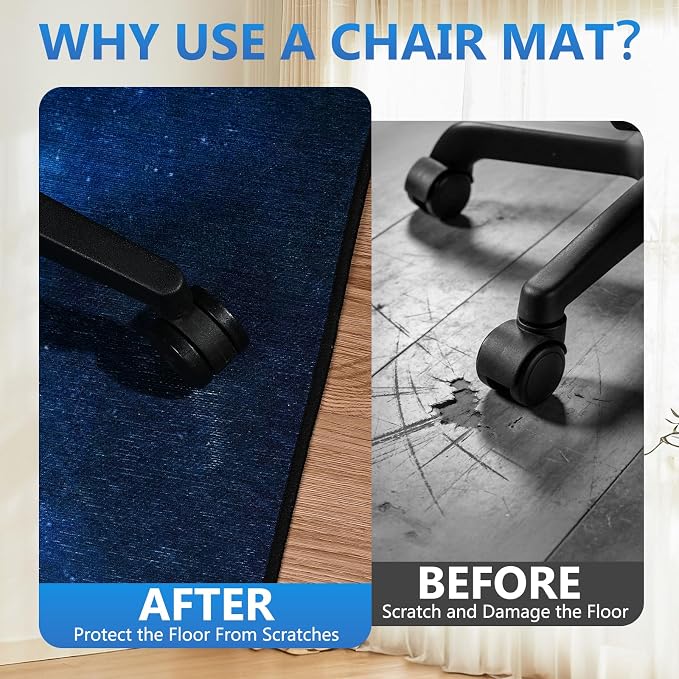 Office Chair Mat for Hardwood Floor&Tile Floor, Under Desk Rug for Rolling - Image 7
