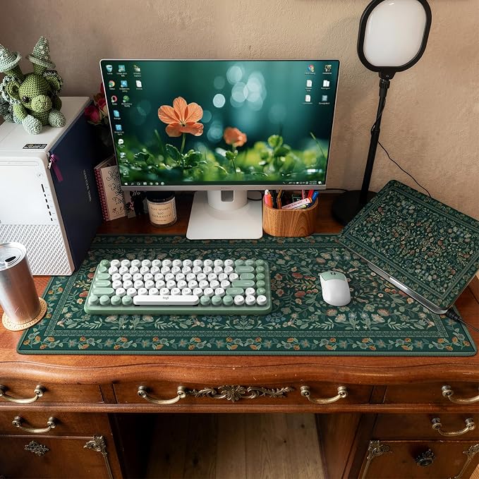 iCasso Desk Mat for Keyboard and Mouse, Large Mouse Pad, Desk Pad Mat, - Image 7