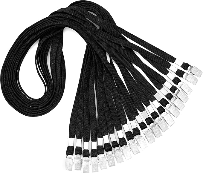 MIFFLIN-USA - Bulk Flat Lanyards w/Two Bulldog Clips - 39 Inch, 100 PK - by MIFFLIN