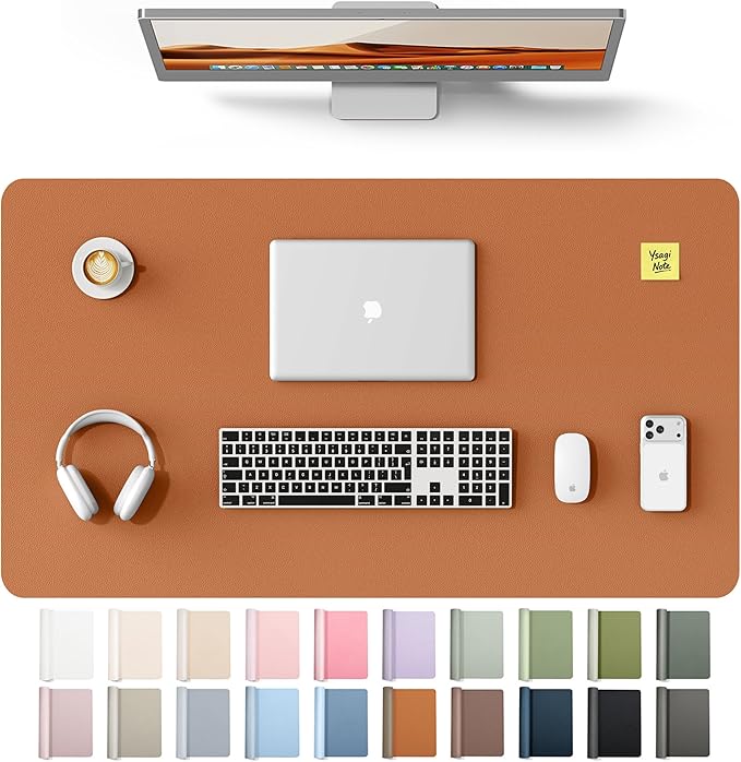 YSAGi Leather Desk Protector, Office Mat, Large Mouse Mat, Non-Slip PU Leather by YSAGi