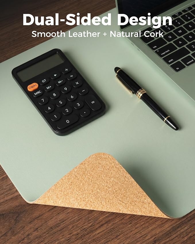 Aothia Double-Sided Desk Pad – 37.8"x17" Leather Desk Mat - Image 2