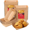 100 Pack 2lb Paper Food Trays, Kraft Paper Food Nacho Boat Disposable Take Out by PULOSPACK