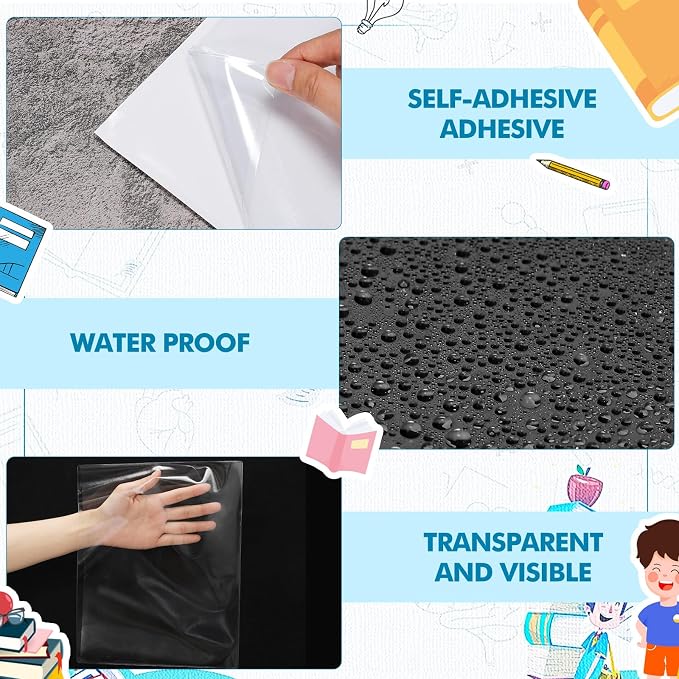 Outus 60 Pcs Self Adhesive Shop Ticket Holders Clear Plastic Sleeves Adhesive - Image 5