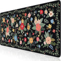 iCasso Floral Desk Mat for Keyboard and Mouse, Cute Gaming Mouse Pad XXL by iCasso