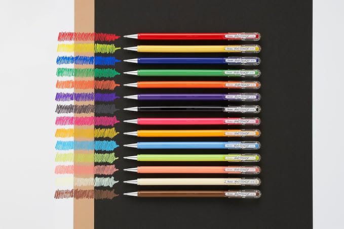 Pentel Matte Hop Sweet Color Ballpoint Pen, 7 Colors, K110-V7STB - Image 6