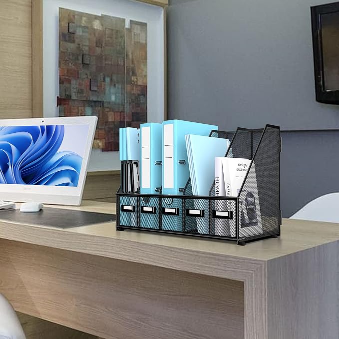 SUPEASY Desk Organizers Metal Desk Magazine File Holder - Image 6
