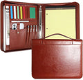 Faux Leather Portfolio with Handle – 3-Ring Padfolio Organizer by FORTAVEM