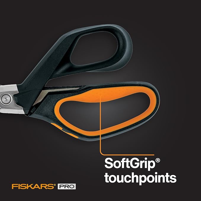 Fiskars PowerArc 8" Shop Shears, Heavy Duty Serrated Stainless Steel Scissors - Image 5
