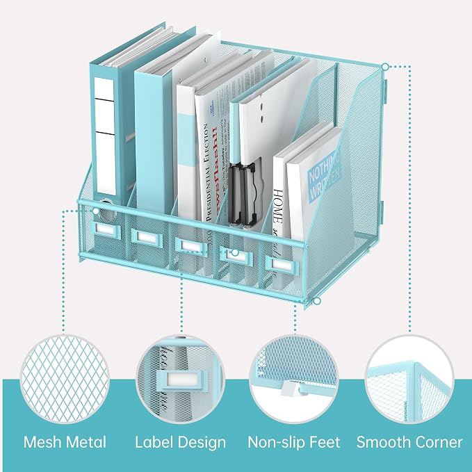 SUPEASY Desk Organizers Metal Desk Magazine File Holder - Image 4