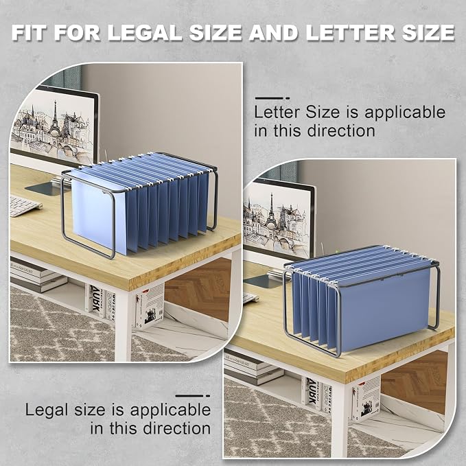 2 Sets Upgraded Adjustable Hanging File Folder Frame, Legal/Letter Size - Image 4