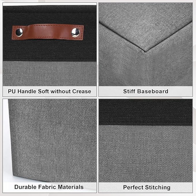 Bagnizer Collapsible Fabric Storage Cubes 11x11 Cube Storage Bins, 4 Pack - Image 6