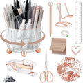 Rose Gold Desk Accessories, Office Supplies Desk Organizers 360°Pen Holder by Dimonluce