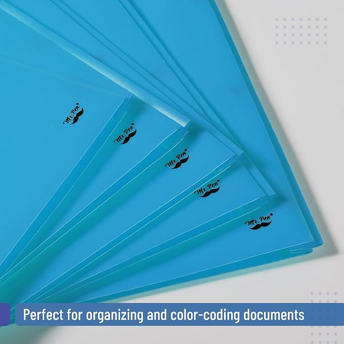 Mr. Pen- Plastic Folders with Pockets and Prongs, 48 Pack, Letter Size | Blue - Image 6