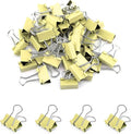 50 Pack Small Yellow Binder Clips 3/4 Inch, Colored Little Paper Clamps by Qikaara