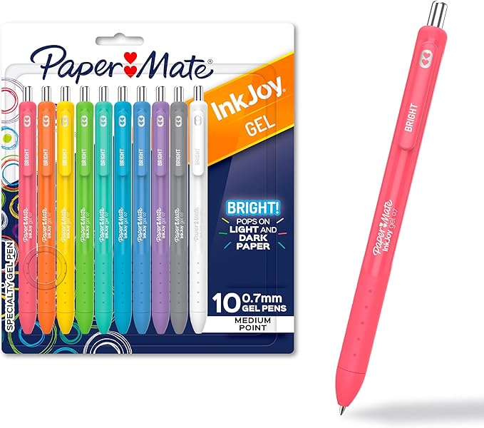 Paper Mate InkJoy Gel Bright Pens, Medium Point, Retractable, Journaling by Unknown