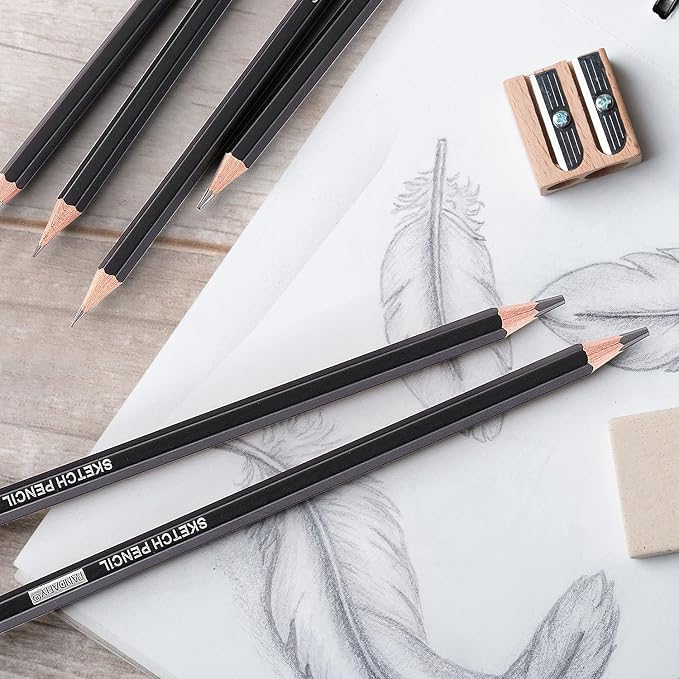 PANDAFLY 12 Pieces Professional Drawing Sketching Pencil Set, Graphite Pencils - Image 8