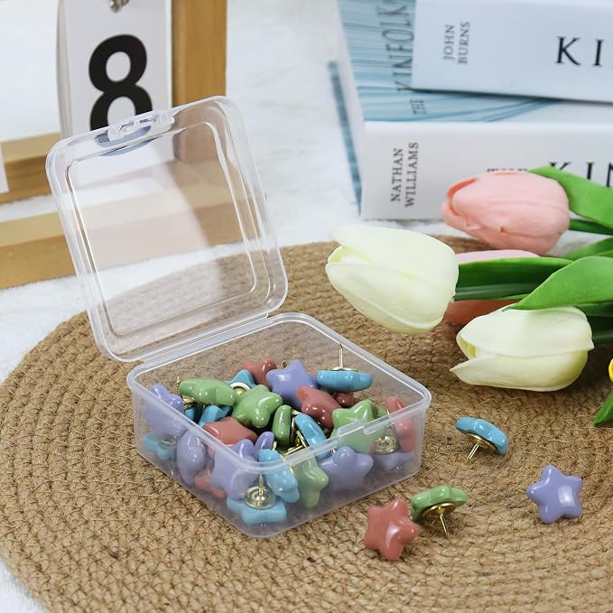 40 Pack Cream Star Decorative Push Pins, Thumb Tacks - Image 5